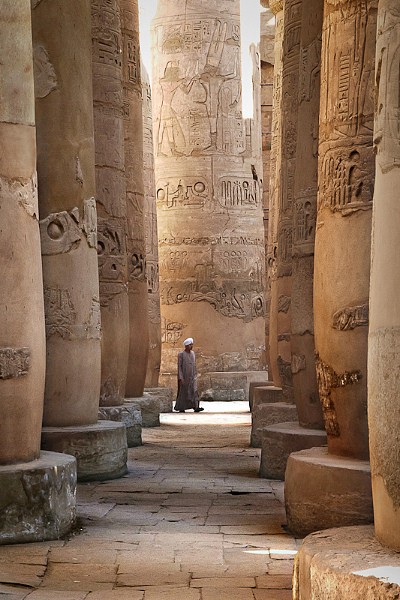 Photo:  Columns of Karnak Temple, dedicated to Amon